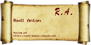 Redl Anton névjegykártya